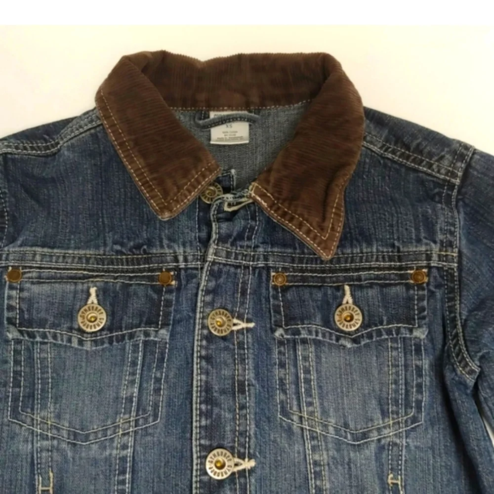 Gymboree  Denim Blue Jean Jacket. Corduroy trim. Size XS (9-18mos)